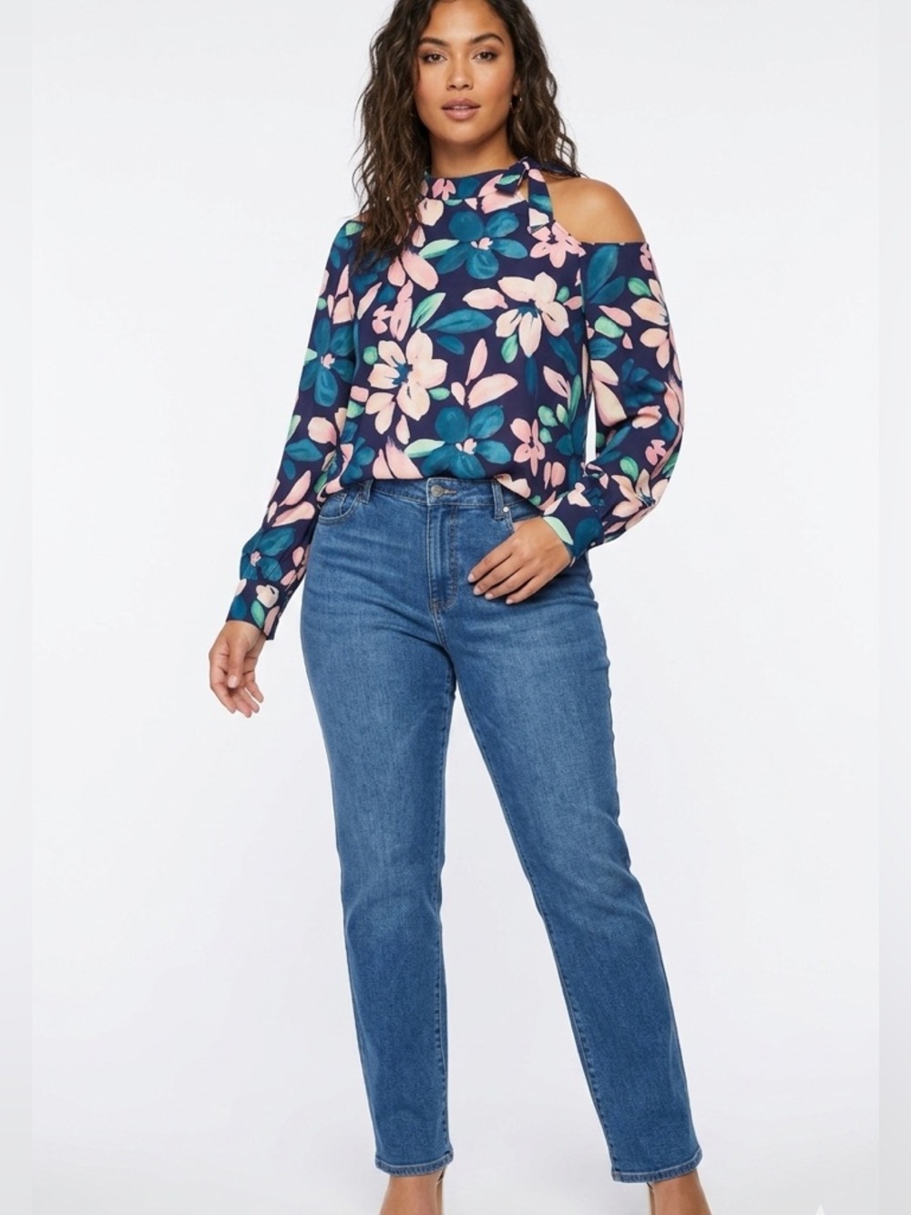 OCTAVIA Tie Neck Floral Blouse Women’s Top - Picture 6 of 14